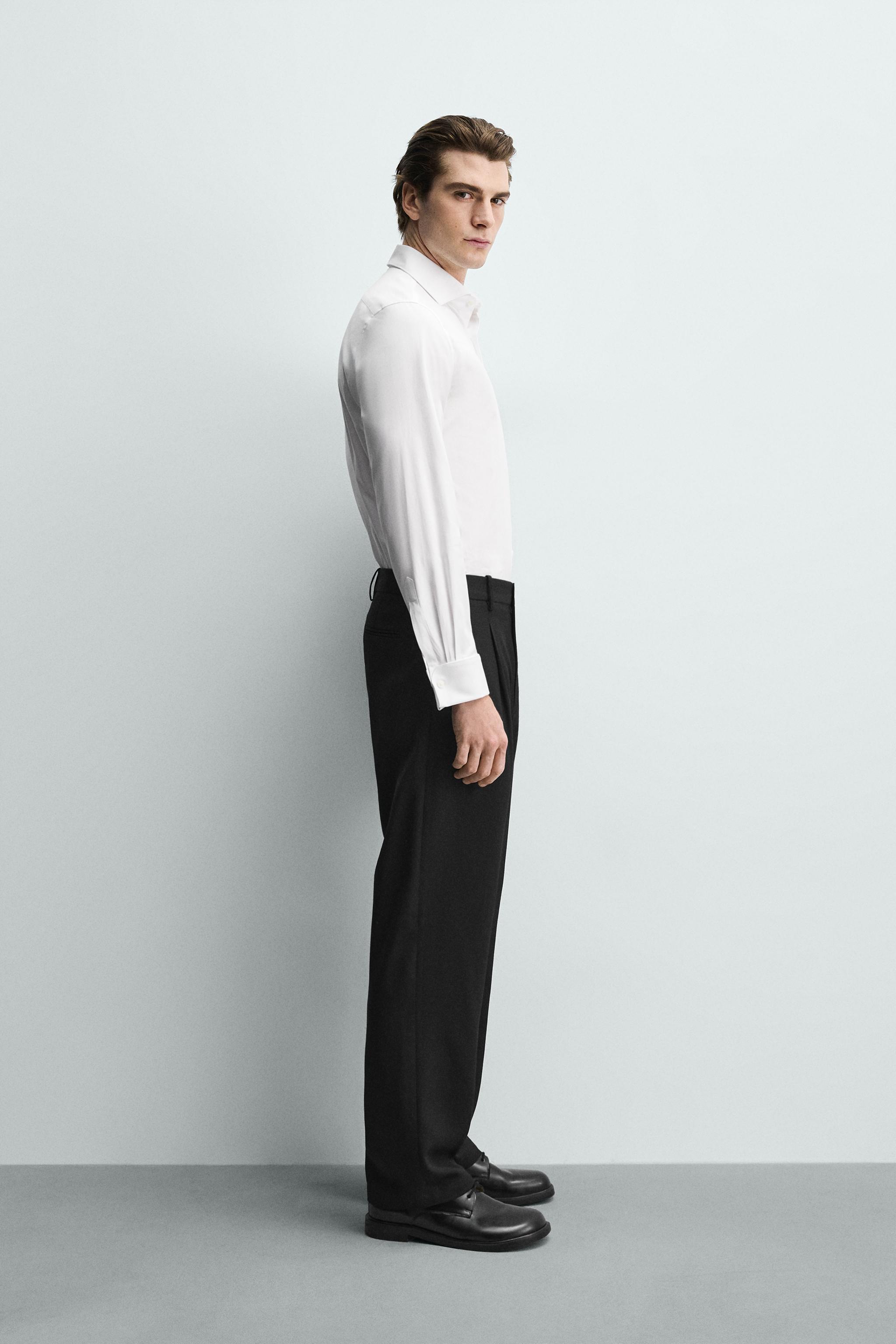 CHEMISE SLIM À POIGNETS MOUSQUETAIRES